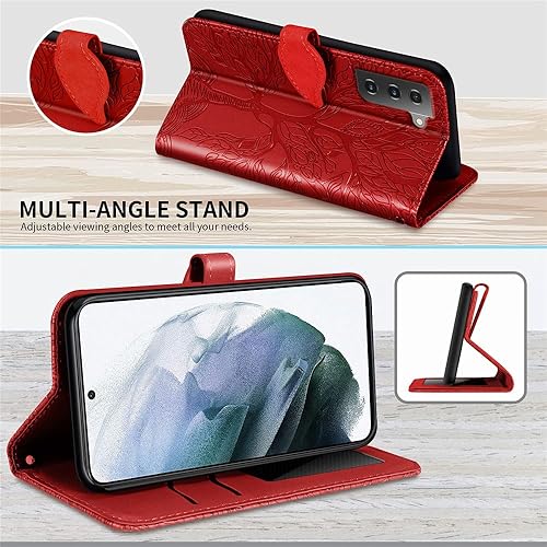 Miniatura 10 de MEUPZZK Funda para Samsung Galaxy S23 Plus, Samsung S23+ Plus 5G, piel sintética de alta calidad con relieve, función atril, ranuras para tarjetas,