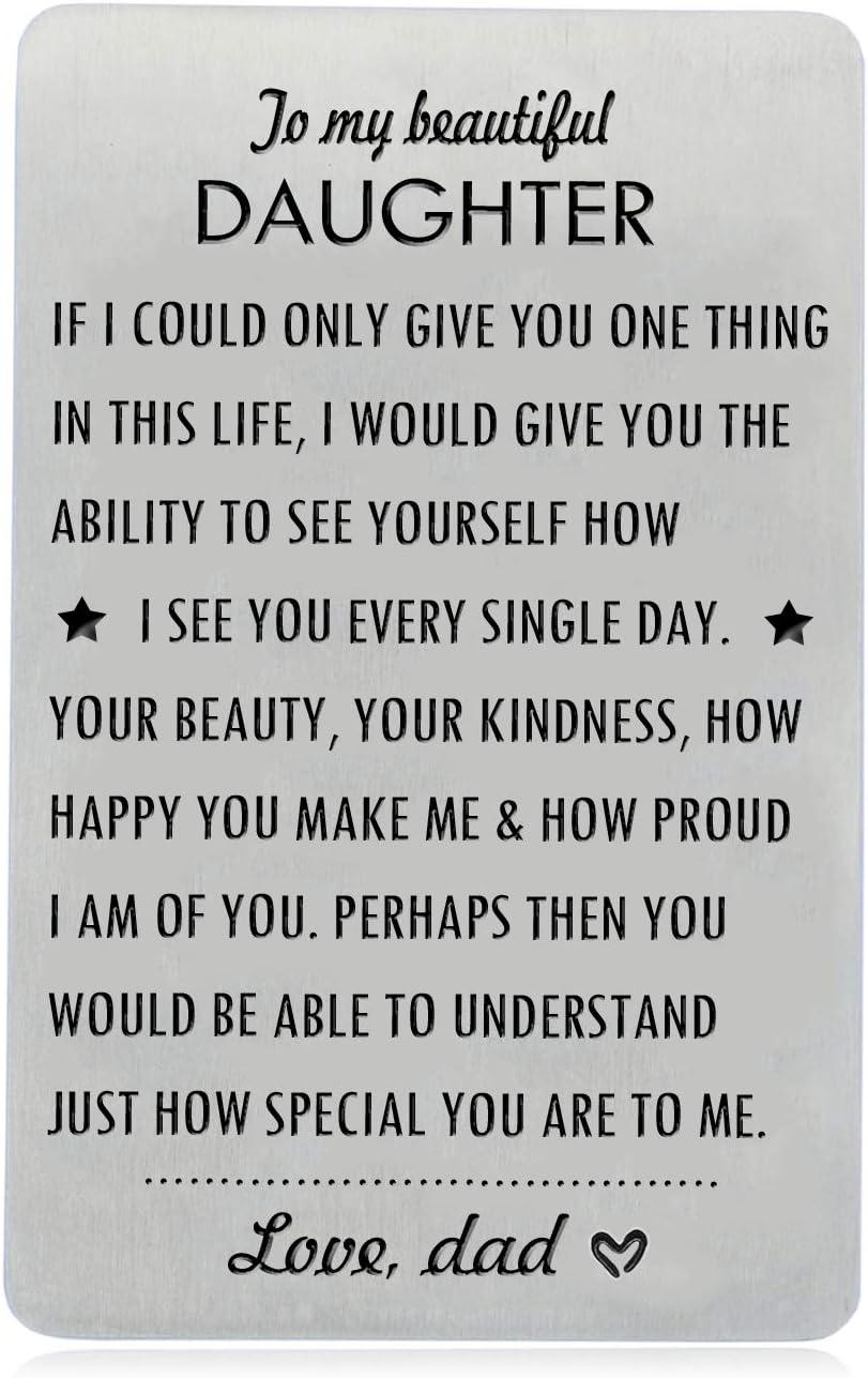 To My Daughter Quotes From Dad Buy Xybags Wallet Card Insert Gifts For Daughter From Dad Papa, To My  Daughter Engraved Wallet Card Inserts With Inspirational Quotes, Christmas  Birthday Wedding Graduation Gift Ideas Online In Saint Helena, Ascension