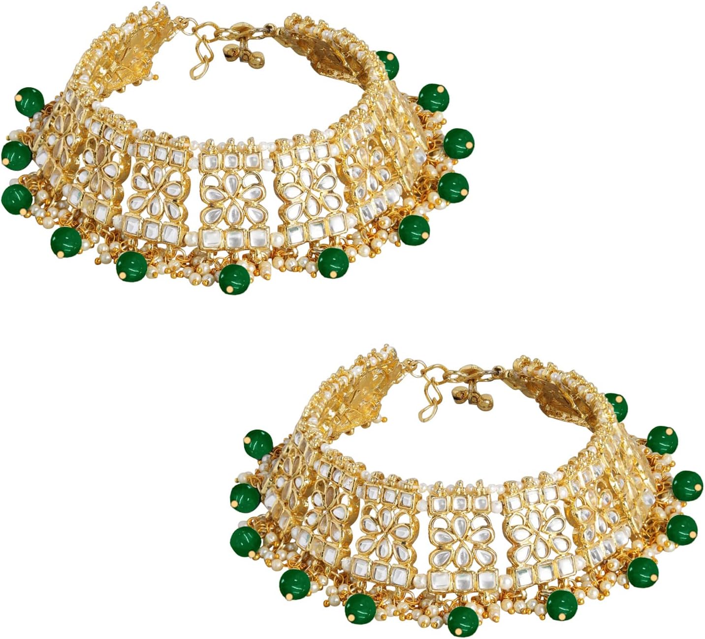 Aheli Indian Traditional Faux Kundan Designer Anklets Ethnic Wedding Fashion Jewelry Gift for Women