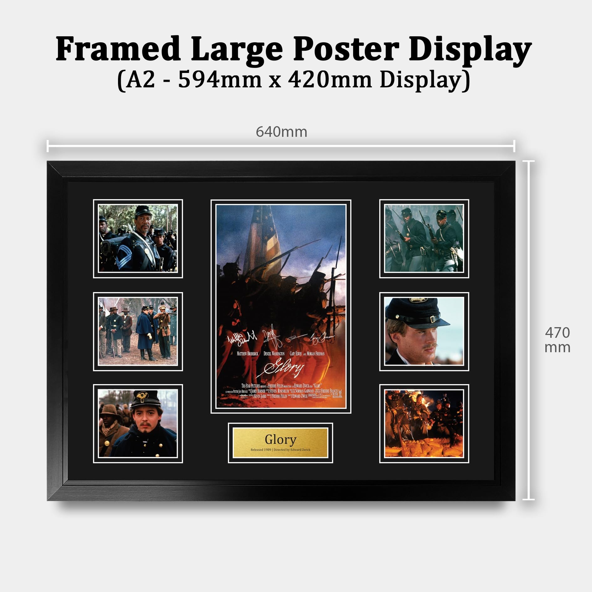 HWC Trading Glory Podpisany Plakat Filmowy A2 Deluxe w Ramie