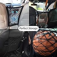 Vista 3 de DYKESON Barrera de red para perros con organizador de malla de seguridad automática, bolsa de almacenamiento elástica universal para automóviles