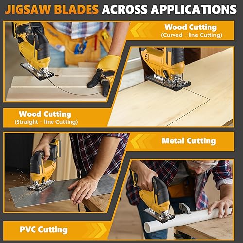 Miniatura 7 de Sierra de calar inalámbrica para batería Dewalt de 20 V máximo, sierra de calar orbital sin escobillas, cortes biselados de 0 a 45, 3 ajustes