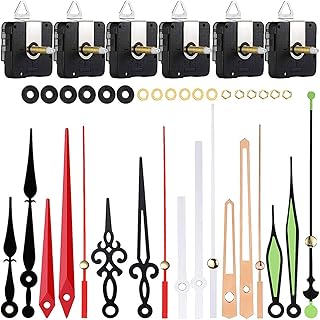 振り子時計の動きパーツブラック/ゴールドの動きクロック修理または交換用の長いシャフトクロックハンドクロック交換