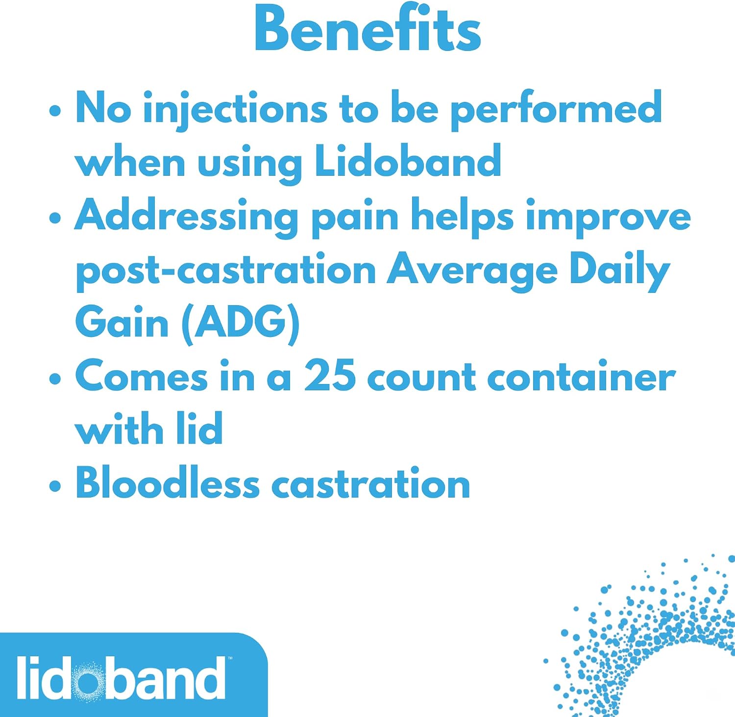 Lidoband Tri Livestock Elastration Rings – 25 Count | Lidocaine-Infused Castration Solution for Calves 200–400 lb | Humane Cattle Banding Supply for Ranch, Farm & Veterinary Operations