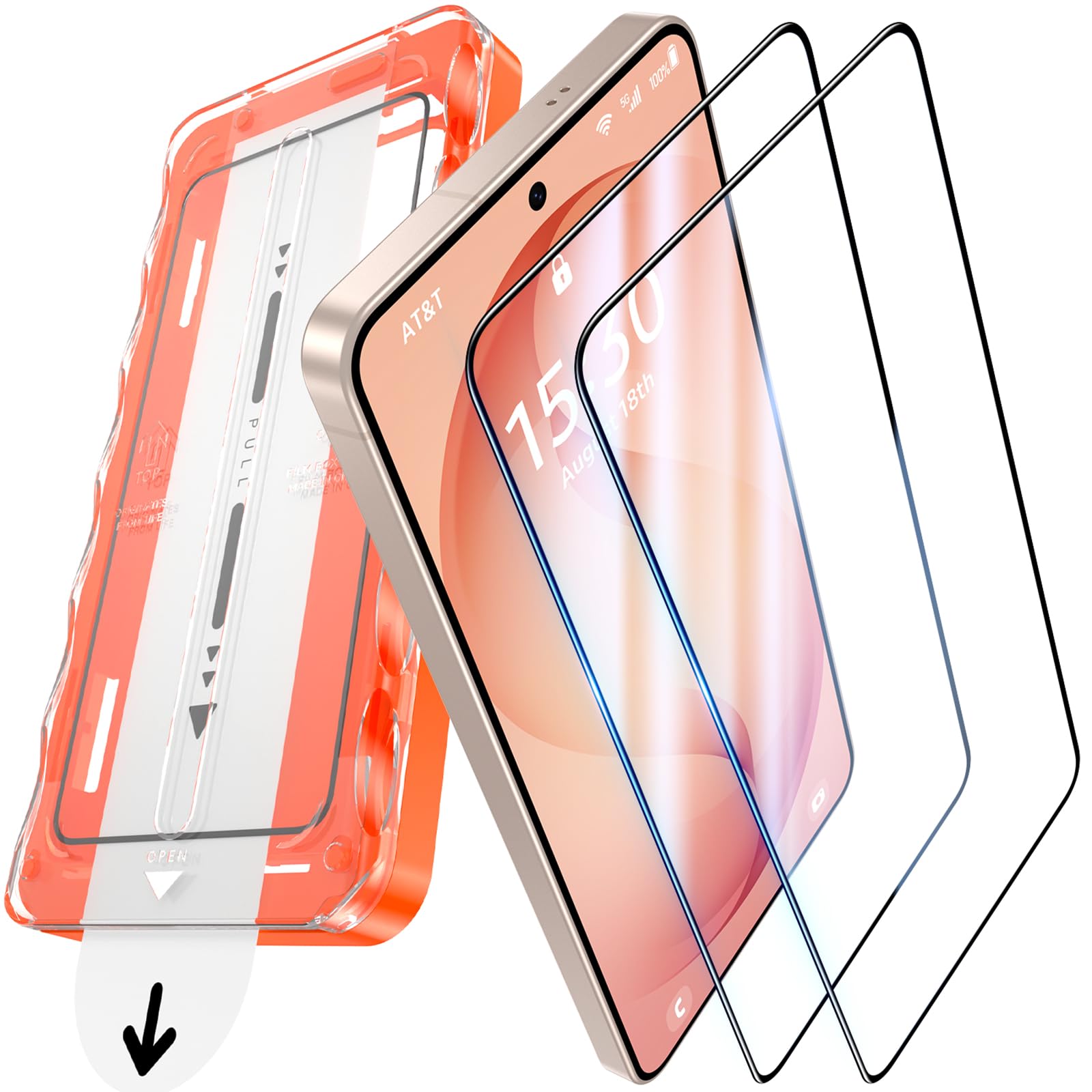 UniqueMe für Samsung Galaxy S26 für Panzerglas - [Full Screen Displayschutz] Schutzfolie für Samsung Galaxy S26 Schutzglas,Auto Installation,2 Stück