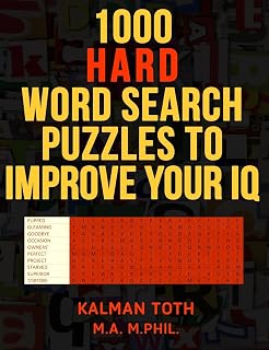 1000 Hard Word Search Puzzles to Improve Your IQ