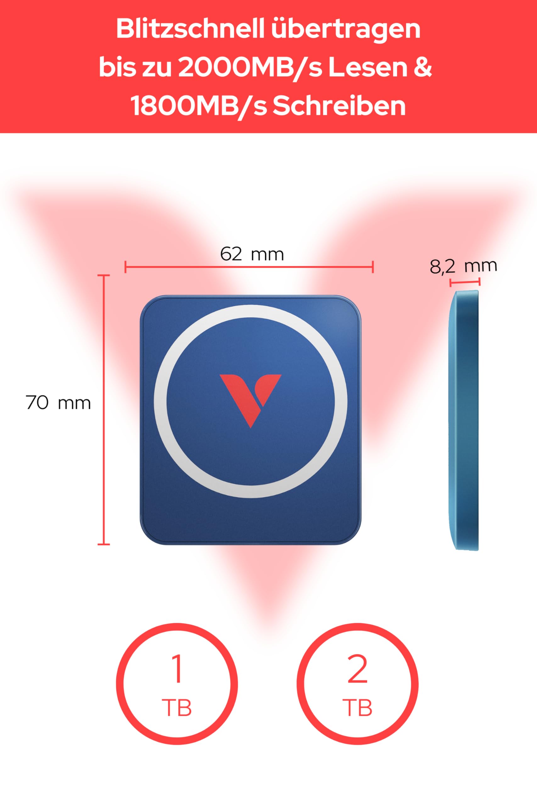 Verbatim Snapback Ssd 2tb Blue Metallic (32076)