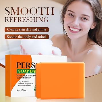 Persimmon Soap for Old People Smell, Natural Japanese Persimmon Soap Body Wash Odor Control for Face & Body, for Women & Men (1Set)