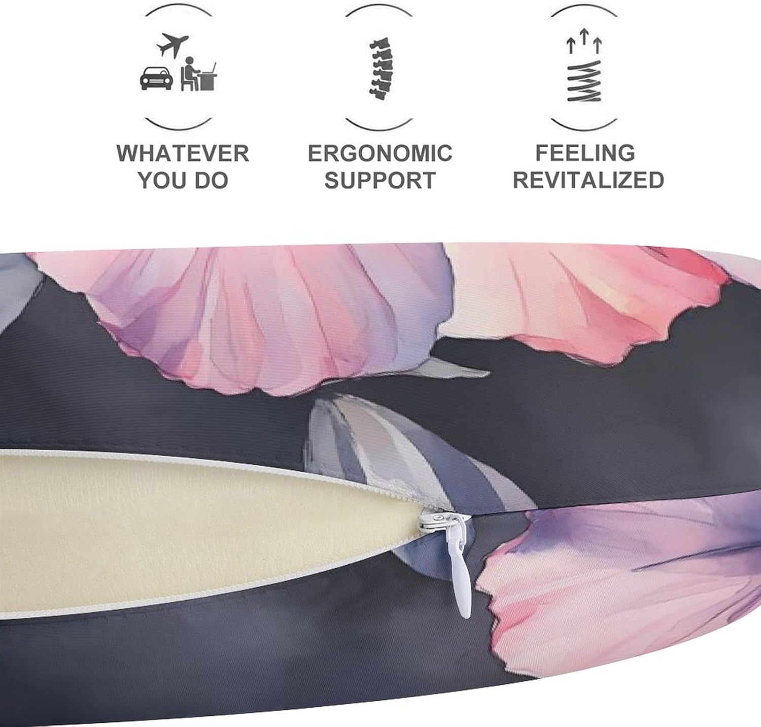 Hibiscus Flowers Memory Foam Pillows U Shaped Travel Neck Pillow