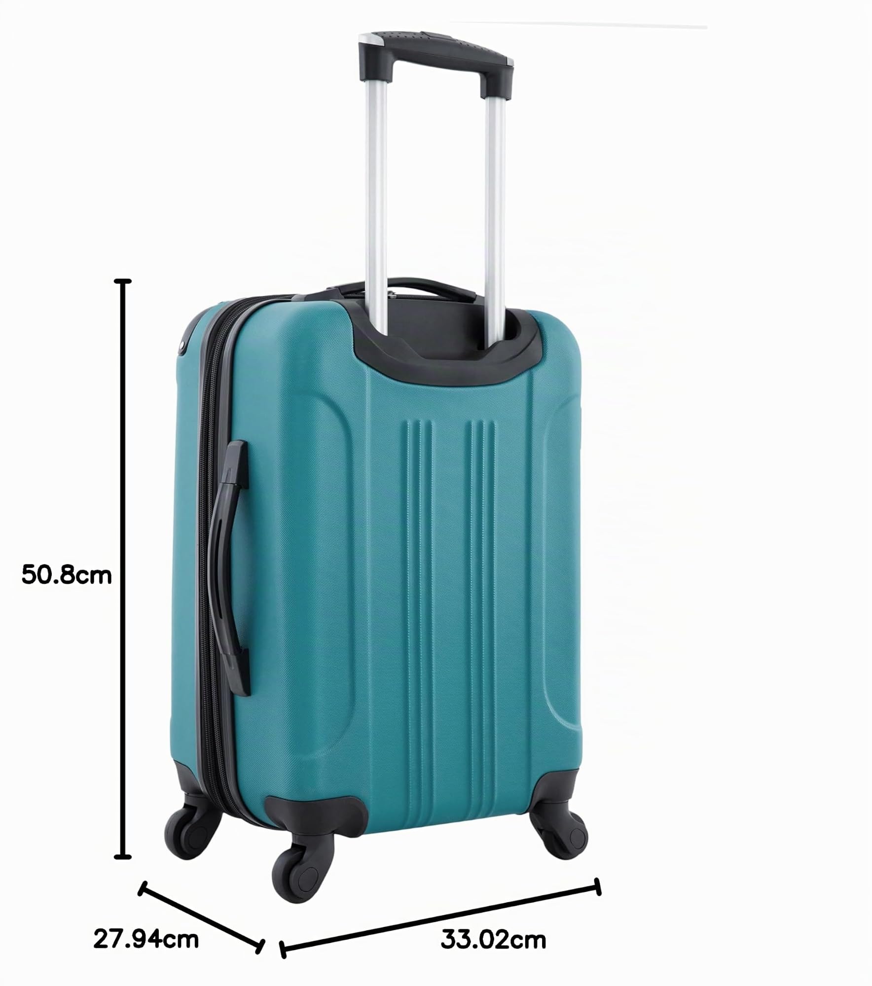 Travelers Club - Bagage Cabine Chicago Rigide Extensible à roulettes Pivotantes, Sarcelle, 51 cm