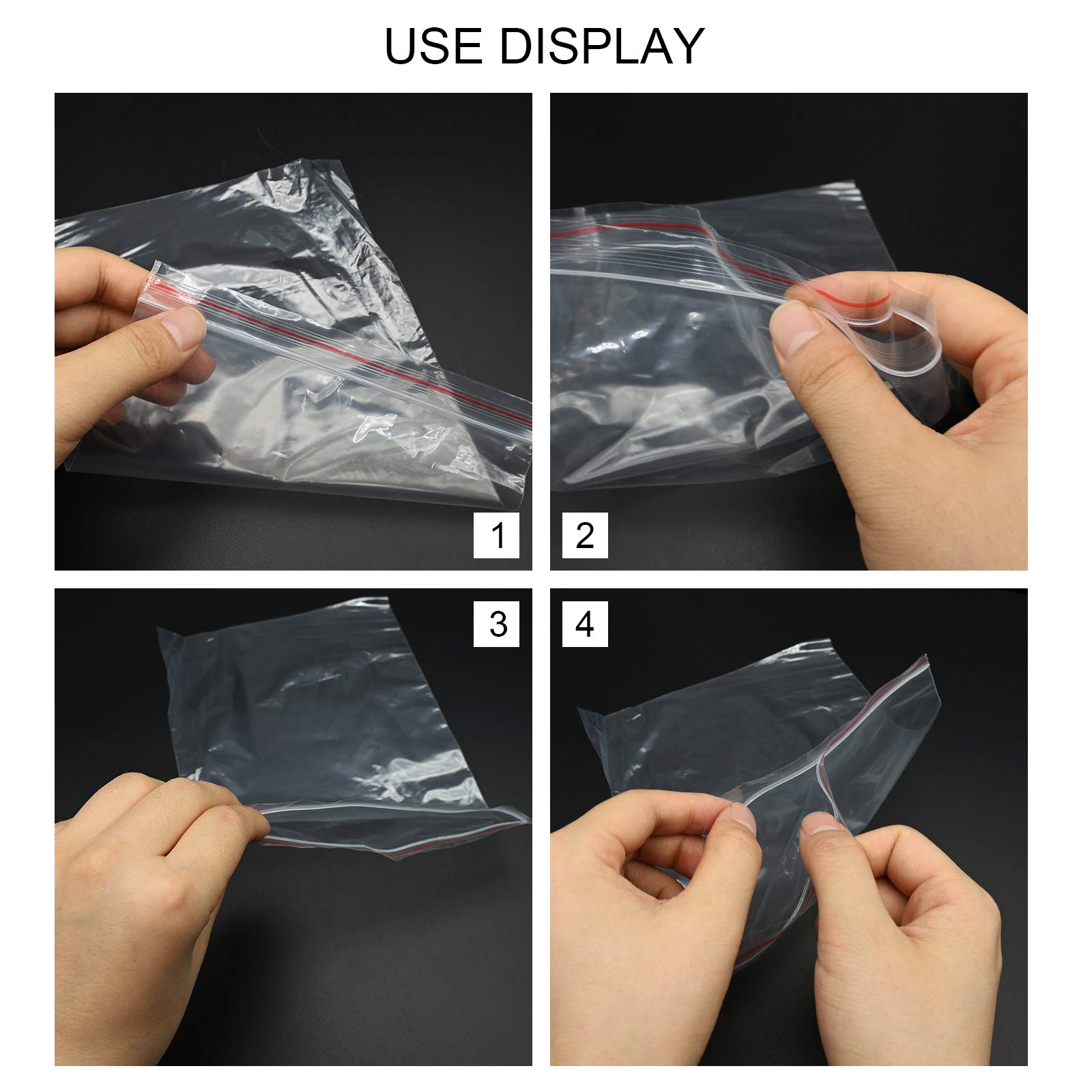 Sacchetti Richiudibili Con Zip - 100 Pezzi 15x22 Cm, In Plastica Spessa Per Alimenti E Oggetti - Foto 3