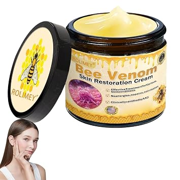 Rolimey Bee Venom Skin Restoration Cream, Advanced Skin Firming Body Lotion, Roli Bee Venom Cream, Reduces wrinkles and blemishes, Natural Ingredients Suitable for All Skin Types 1 Bottle