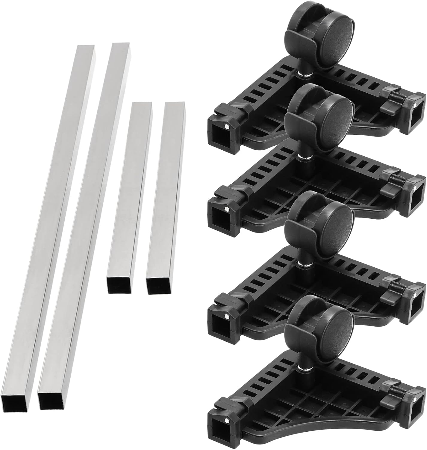 2 Pack Computer Tower Stand, Black CPU Stand, Adjustable Mobile CPU Stand with Locking Caster Wheels, PC Tower Stand Holder for Floor Carpet