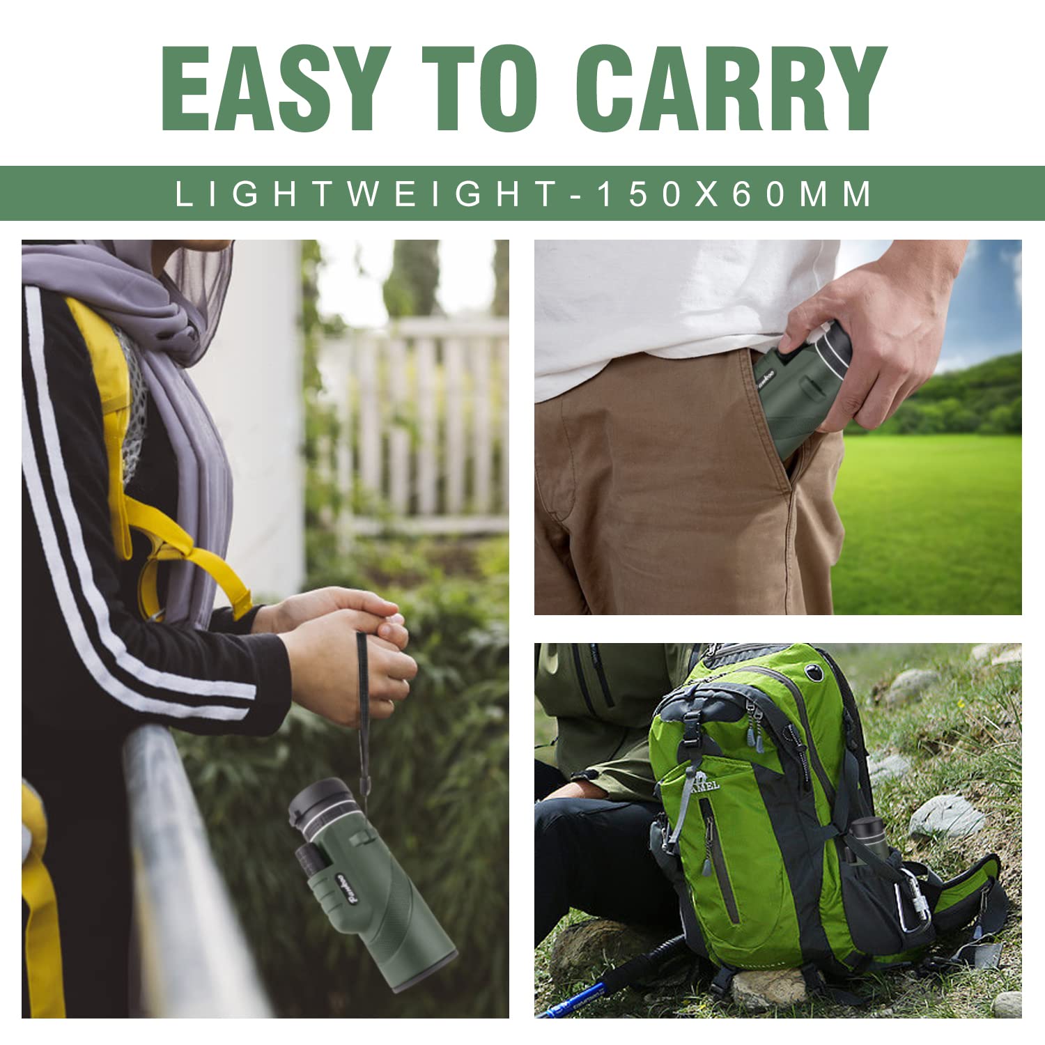 Telescopio Monoculare Pankoo 40X60 HD Portatile - Con Treppiede E Supporto Smartphone, Per Bird Watching E Viaggi - Foto 9