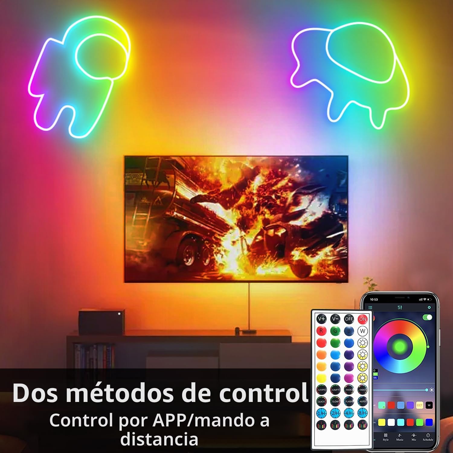segrass Tira de luces LED neón, DC 24V 40M RGB Banda de LED APP Control remoto flexible impermeable Tira de LED neón para dormitorio, sala de juegos, decoración exterior (2 rollos de 20m)