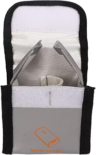 Bolsa de segurança de bateria, 3 tamanhos, 1-3 baterias, Bolsa portátil à prova de explosão de bateria Saco de armazenamento à prova de fogo para DJI FPV Bateria de óculos (Instale 2 baterias)