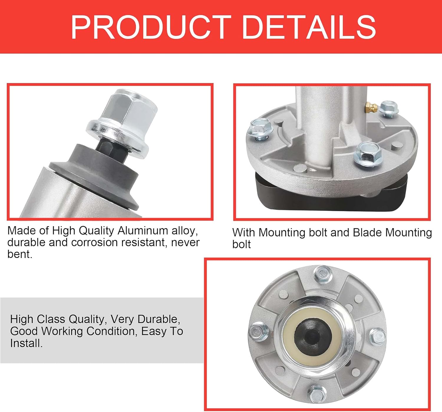 42" Deck Spindle Rebuild Kit with Belt for John Deere L110 L118 L120 L108 L111, Includes 2 Spindles for GY20050 GX20250 GY20785 GY20995, 1 1/2"x104" Belt for GX20072 GY20570