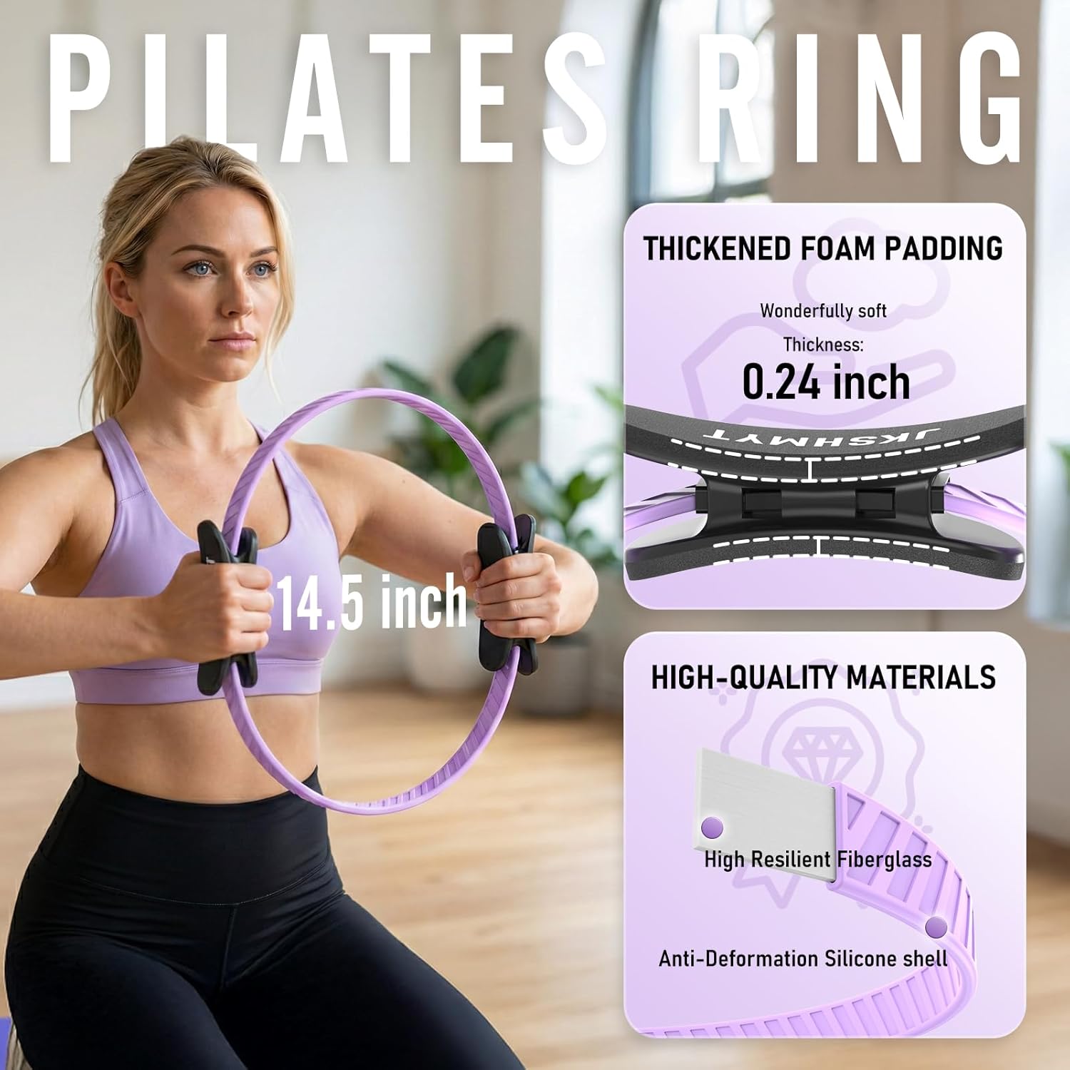 Pilates Ring Kit for Women, Pilates Equipment – 14.5" Home Magic Circle Workout with Pilates Ball, Resistance Bands, Better me Pilates Essentials Starter Set for Beginners Toning Shape Full Body - Image 2
