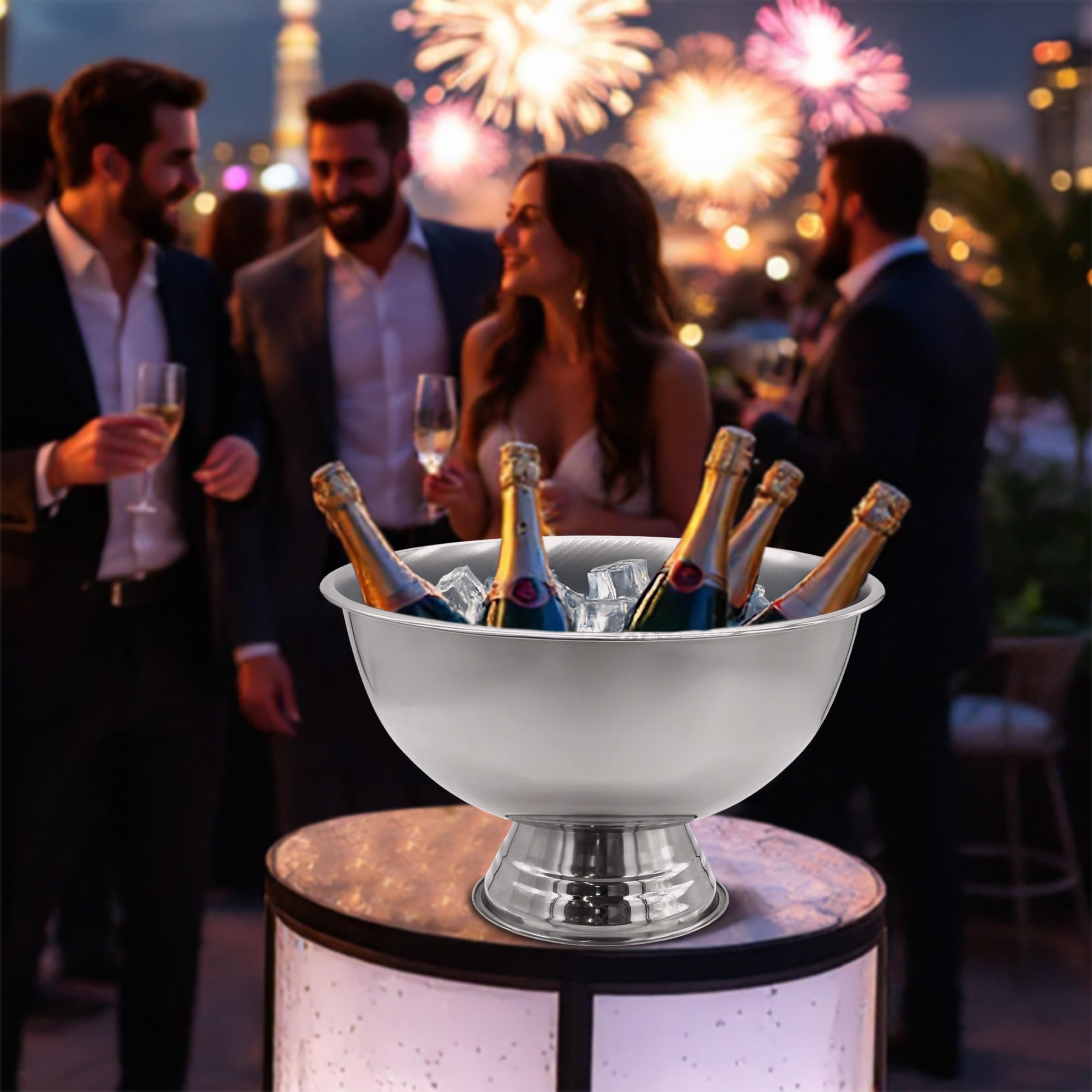 Spetebo Progettazione champagne in acciaio di acciaio ciotola Ø 40 cm