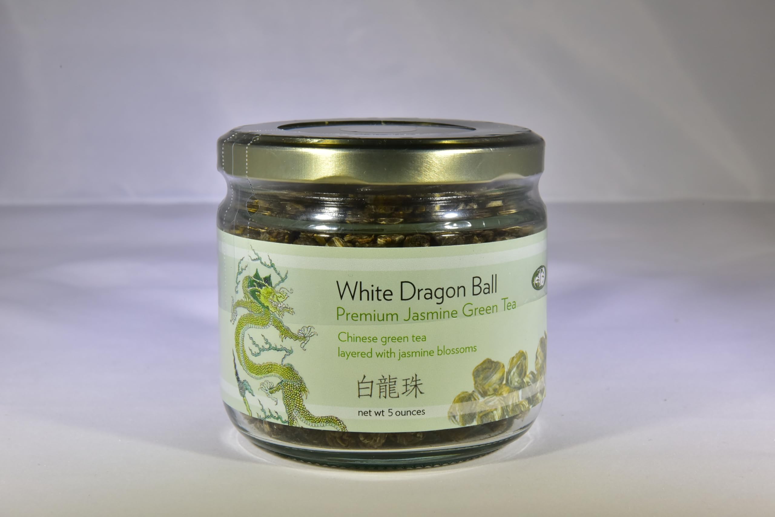 White Dragon Ball Premium Jasmine Green Tea - Loose Leaf (5 Ounce Jar)