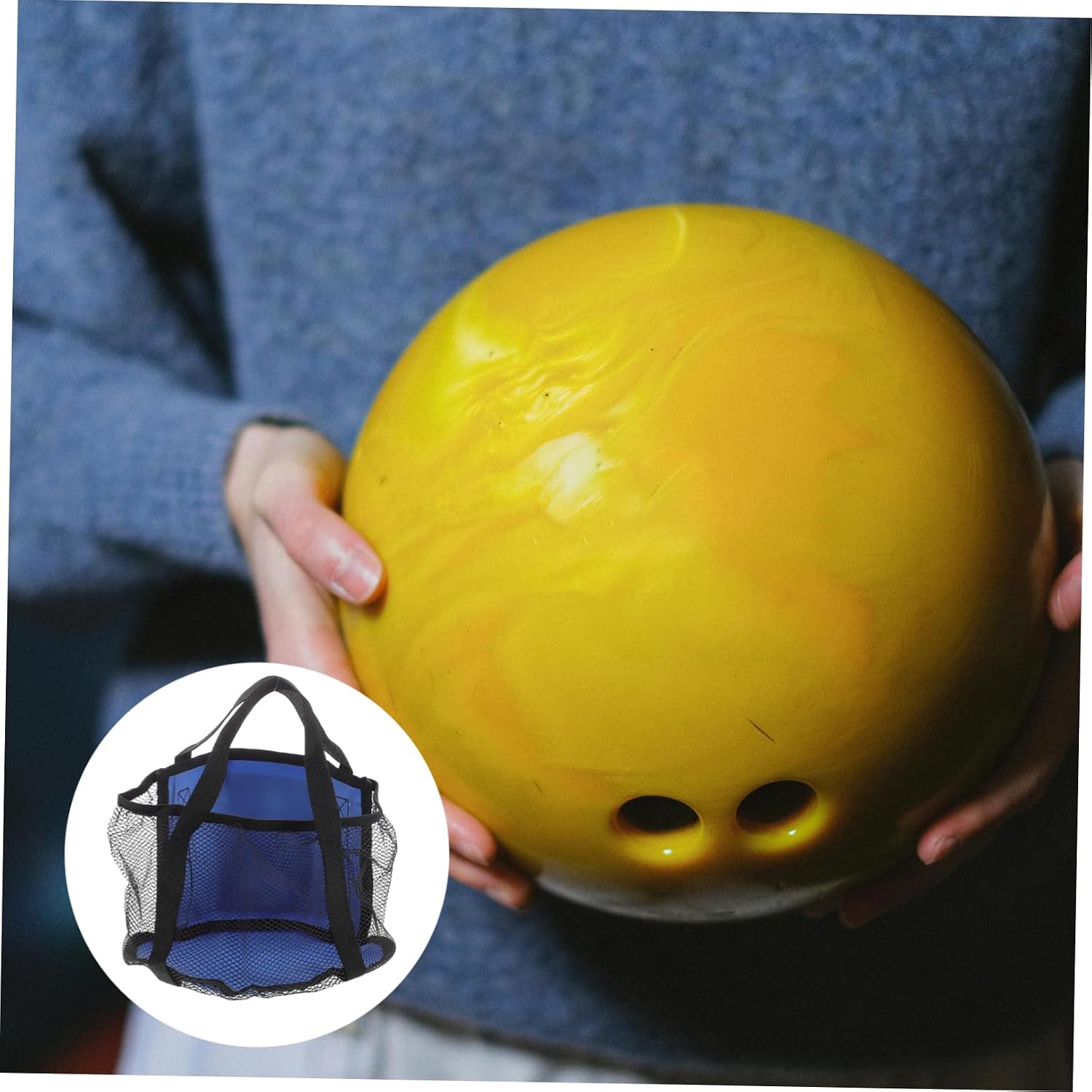 Single Handheld Bowling Carrier Comfortable Handle Design Convenient Mesh Sports Bag for Easy Storage and Transport of Bowling Equipment