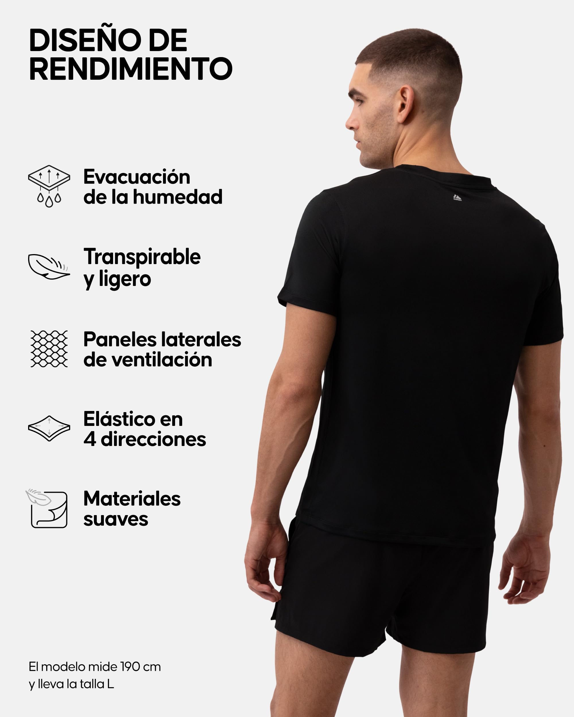 DANISH ENDURANCE Camiseta Deportiva Hombre Manga Corta, 1 y 2 Pack