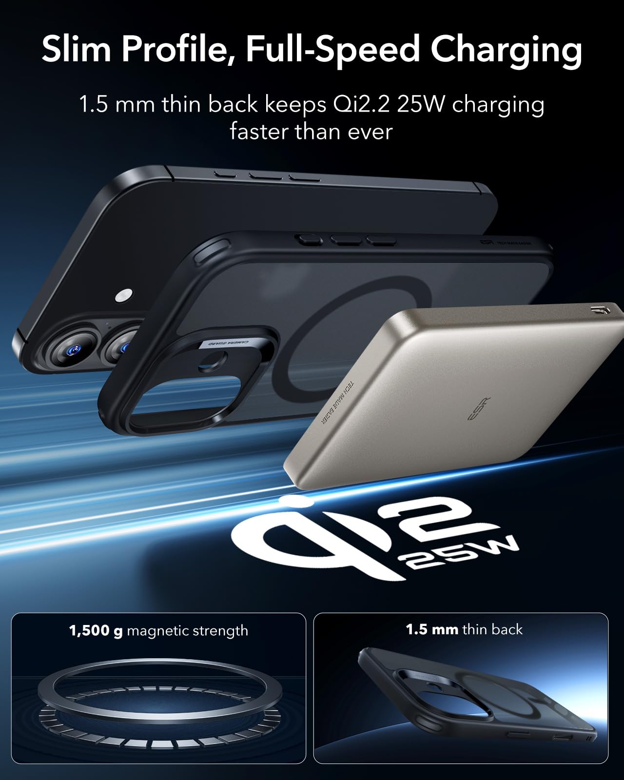 ESR Classic Hybrid for iPhone 17 Case, Frosted Black — Amazon image 5