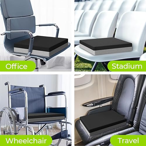 Miniatura 6 de AUVON Cojín de asiento de ventilación con diseño innovador de disipación de calor, cojín para silla de ruedas antiescaras con espuma viscoelástica