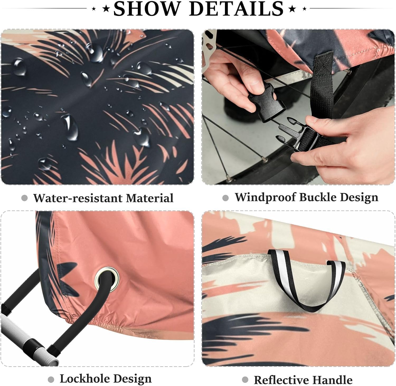 ALAZA Palm Sunset Bike Cover Waterproof Outdoor Ebike Bicycle Covers Tarp Protection for 1/2 Bikes, Sun UV Dust Wind Proof