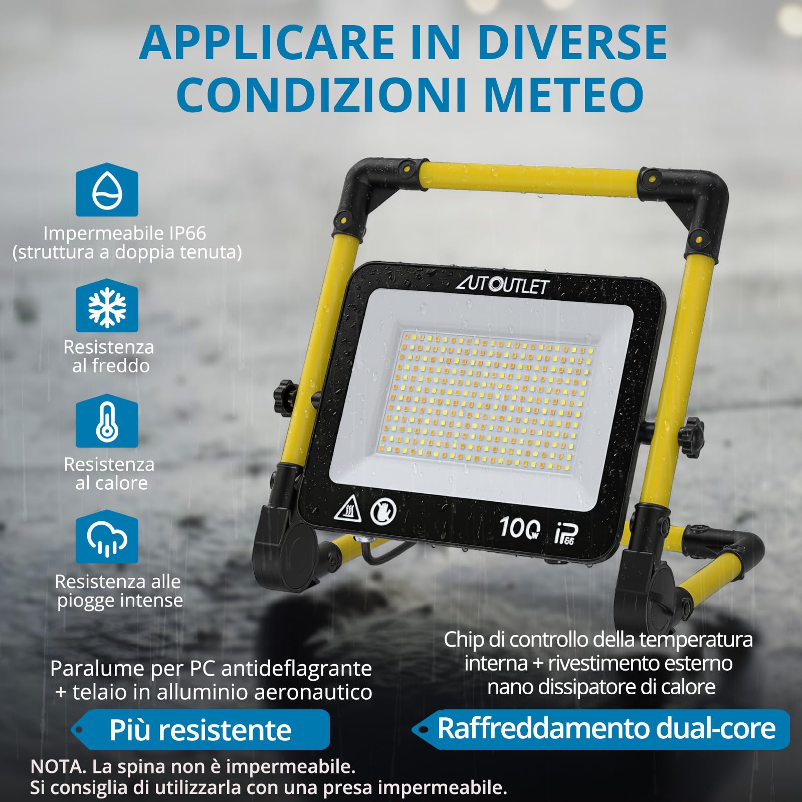 AUTOUTLET Lampada da Lavoro e Faretto da Cantiere