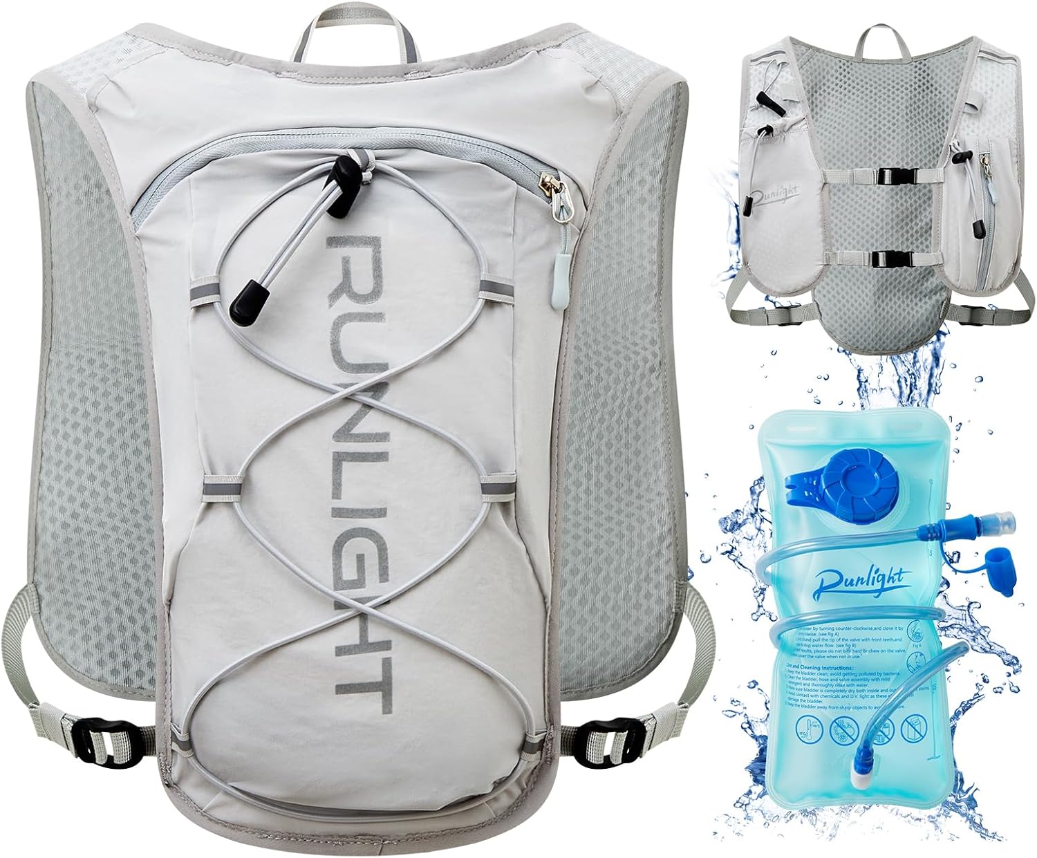Lightweight Hydration Pack with 1.5L Bladder for Hiking & Running