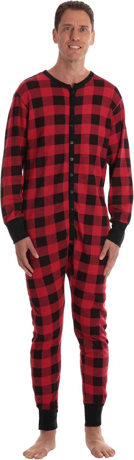 Christmas Pajamas Onesie Followme Women's Printed Henley Thermal