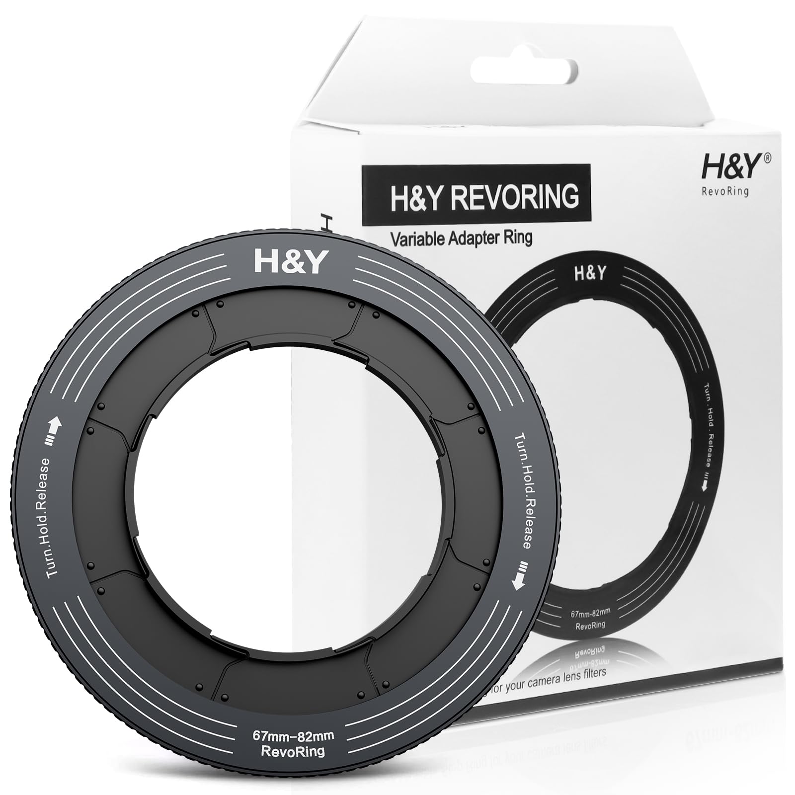 H&Y Step-Up Rings Adapter Variable Step Up Ring Lens Filter Adapter Rings Stepping Up Ring 67-82mm to 82mm Dark Grey, RevoRing Series