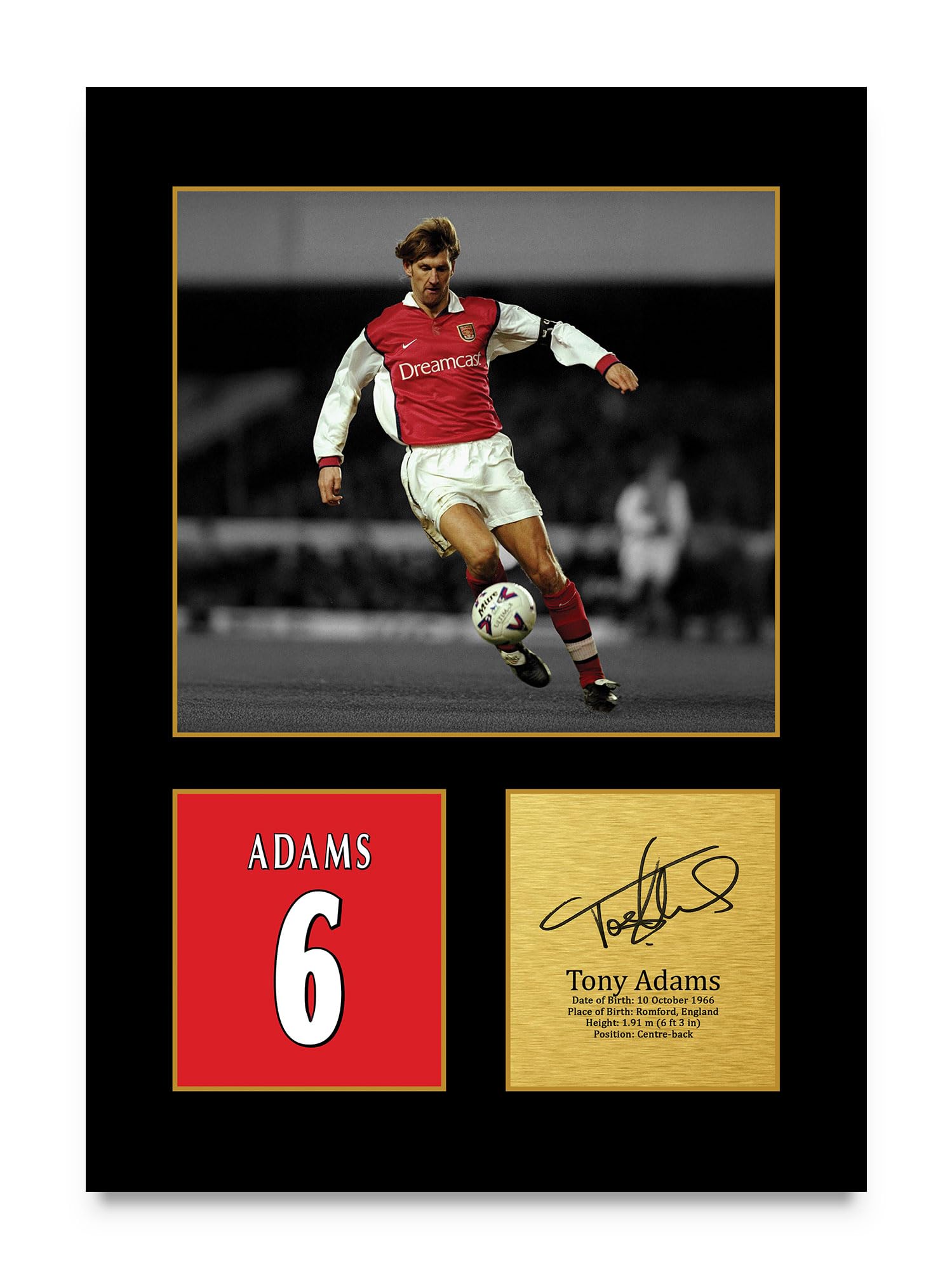 HWC Trading Tony Adams Arsenal Gifts Printed Signed Autograph Picture for Football Fans and Supporters (ID-004386) - A4 Print Only