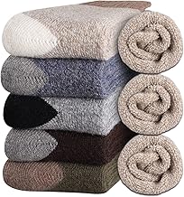 Heatuff Men's Winter Wool Socks Thermal Warm Soft Crew Socks （5 Pairs）
