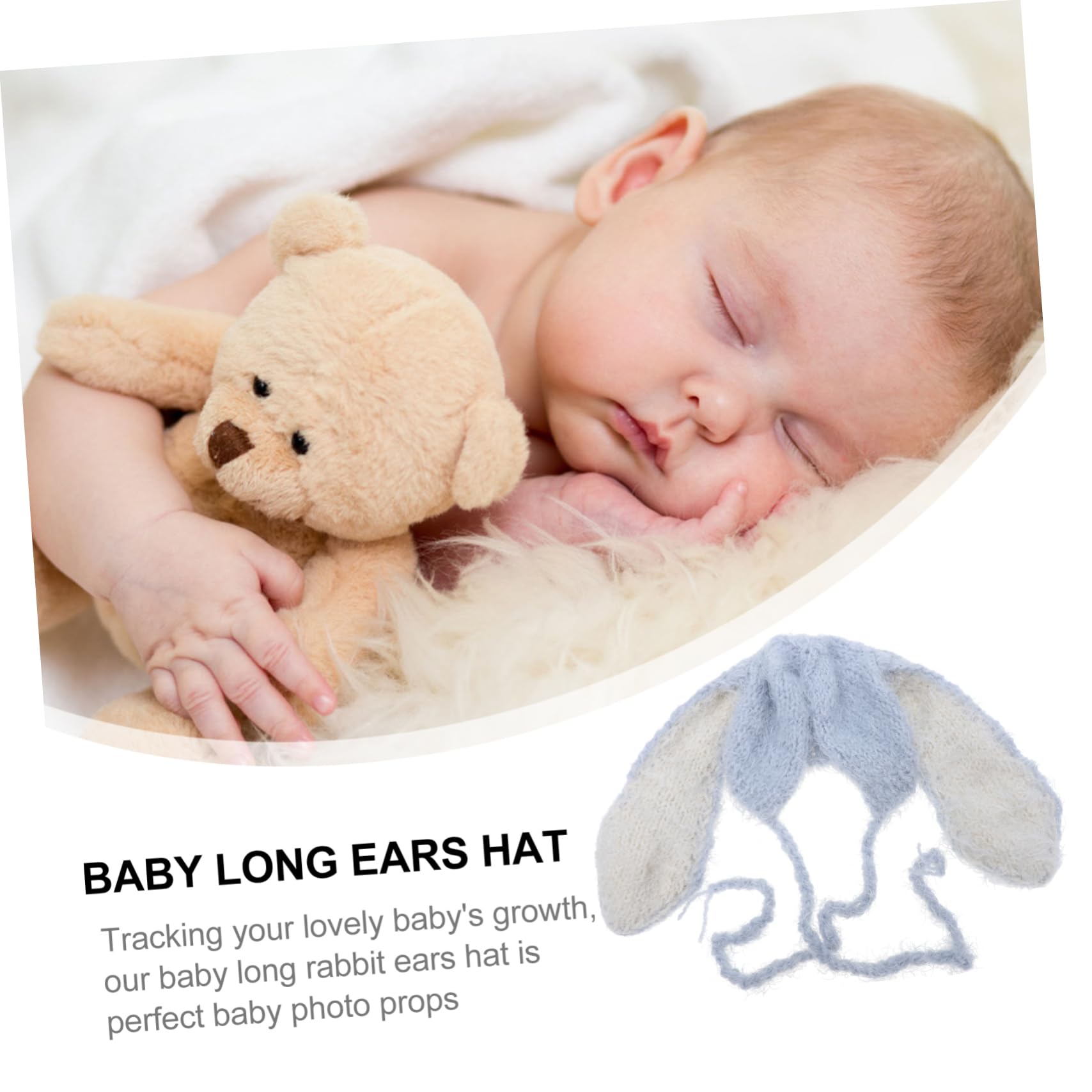 Sombrero De Conejito Capucha De Orejas De Conejo Gorros Orejas Largas Bebe Gorro De Bebe con as Largas De Invierno Infantil De Invierno Grey Spandex