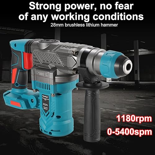 Miniatura 4 de Taladro de martillo giratorio sin escobillas para batería Makita de 18 V (solo herramienta) – Impacto de 3.2 julios, mandril SDS-Plus de 1-1/8