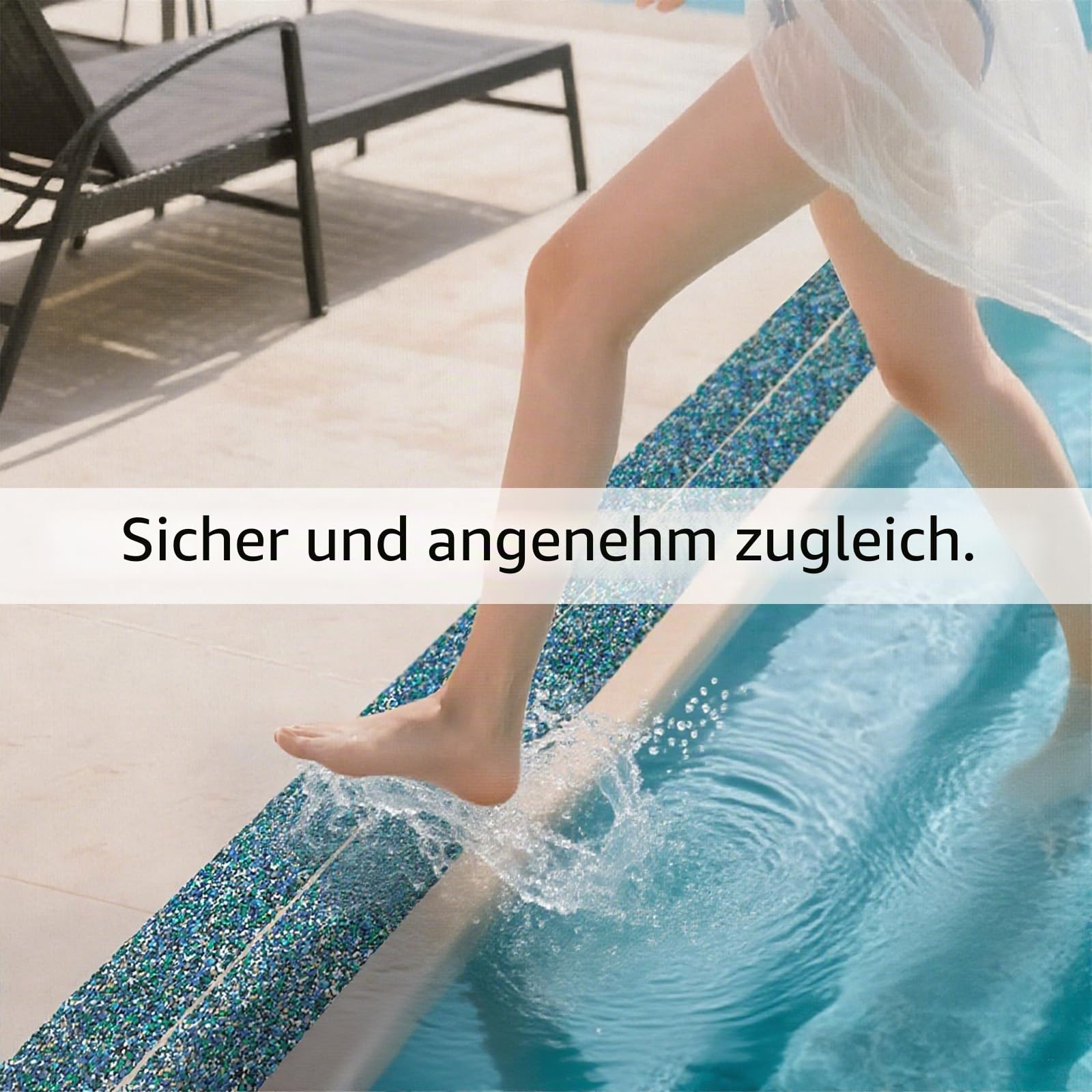 QILIMA Rutschfestes Gummiband PET Blau 100mm x 5 m rutschfestes Klebeband Gummireibungsband rutschfestes Band für Treppen Dusche Treppen Schwimmbad Tanks Nasse Bereiche