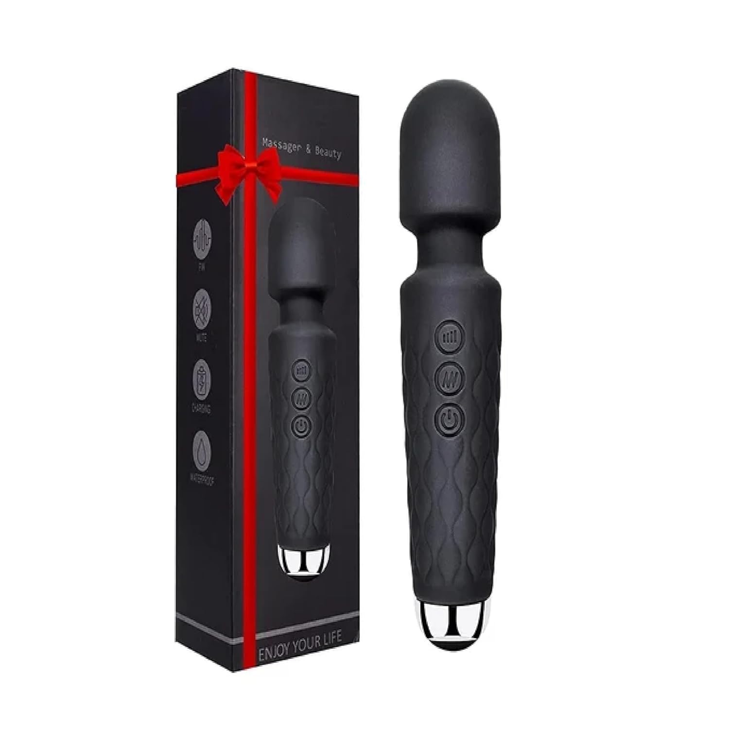 Dealsure Waterproof Rechargeable Personal Body Massager for Women | Cordless Handheld Wand Vibrate Machine with 20 Vibration Modes & 8 Speed Patterns | Perfect for Relaxation Massage Multicolour Dealsure Waterproof Rechargeable Personal Body Massager for Women | Cordless Handheld Wand Vibrate Machine with 20 Vibration Modes & 8 Speed Patterns | Perfect for Relaxation Massage Multicolour