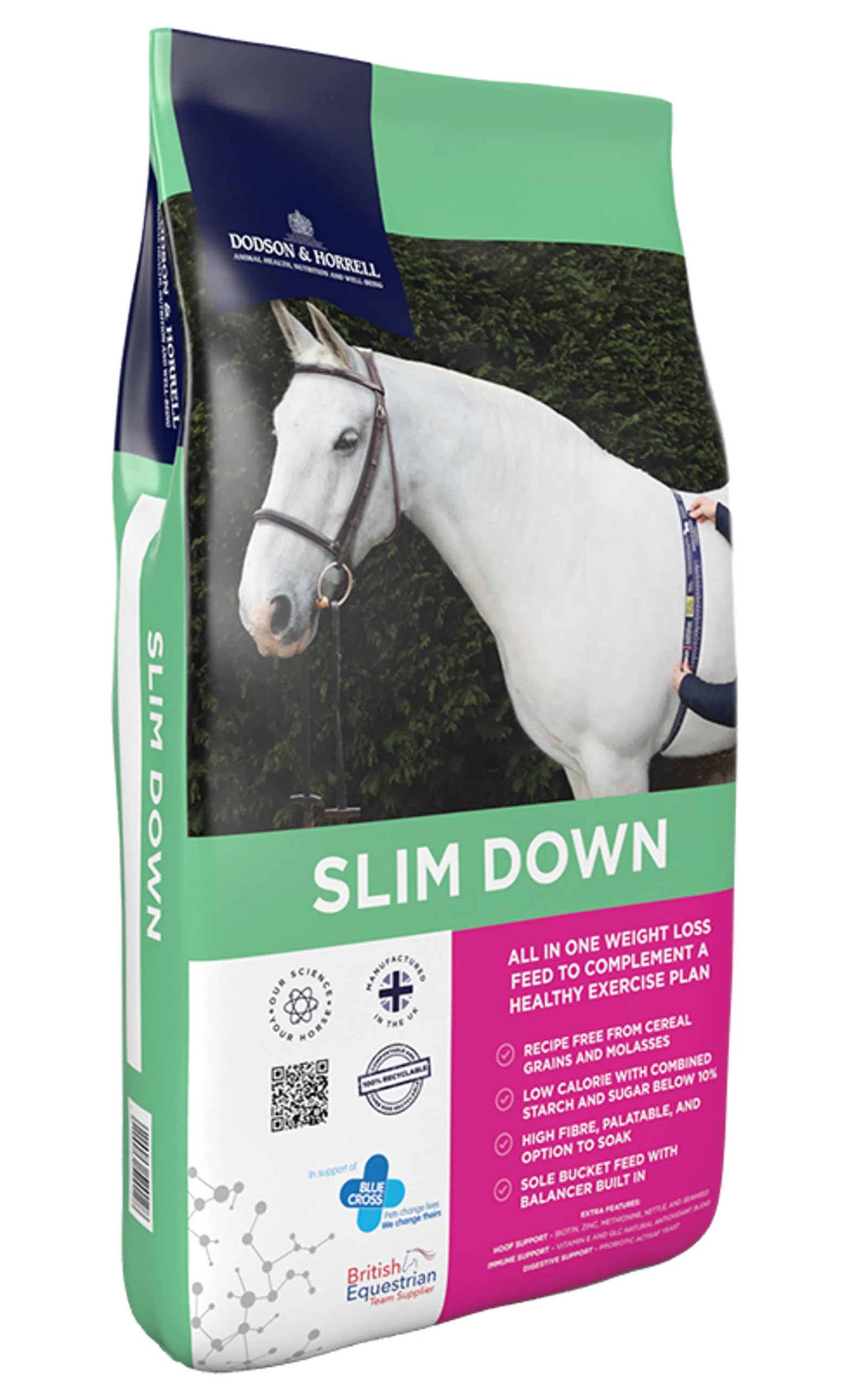 Dodson & Horrell Mangime per cavalli Slim Down ad alta fibra, 18 kg