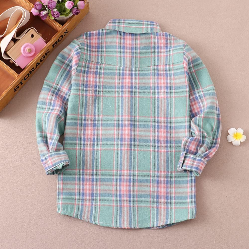 Flannel Shirts for Women & Girls Long Sleeve Buffalo Plaid Tops Womens Button Down Shirts Western Plaid Shirts for Women - Image 2