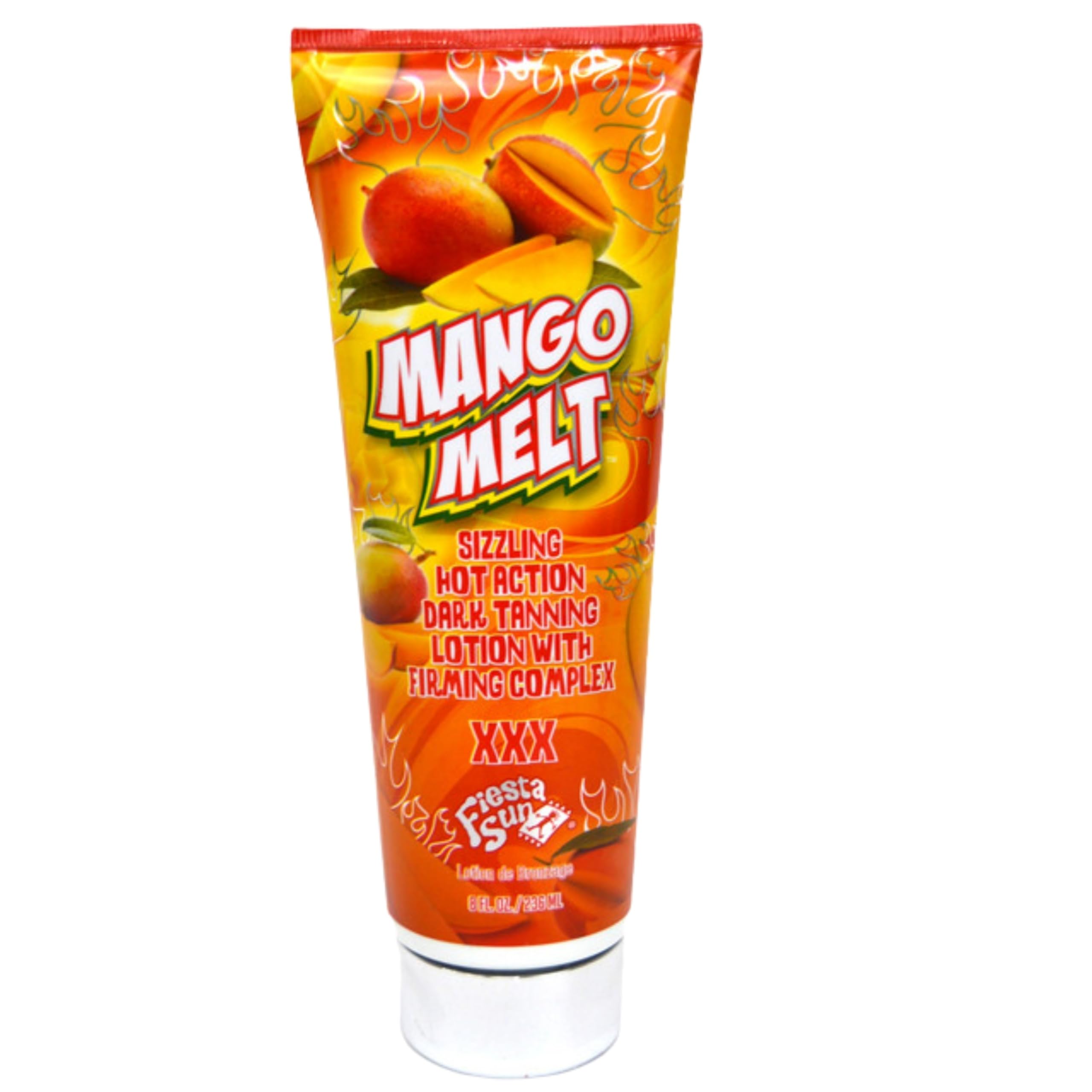 Fiesta Sun Mango Melt Sizzling Hot Action Dark Tanning Lotion, 8 fl oz, For Indoor or Outdoor Sunning