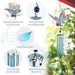 Chime de vent lumineux de libellule Kannino Chimes du vent pour l'extérieur Mémorial Chimes de vent en plein air avec ailes lumineuses Windchimes pour jardin de la fenêtre Patio ou Festival Décor / Meilleures Mères et Femmes Cadeaux