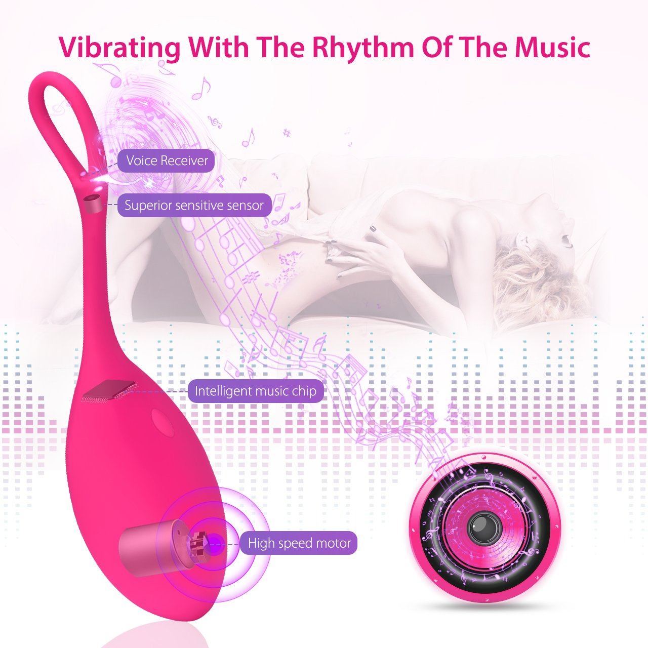 Nightland – Huevo vibrador musical – Vibrador inalámbrico con ...