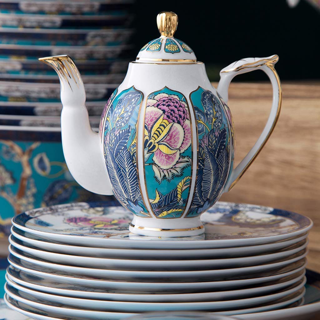 H3TF5J Wysokiej klasy ceramiczny zestaw zastawy stołowej, 50-częściowy zestaw zastawy stołowej w Chinach, eleganckie designie stołowe pudełko prezentowe, domowe stoliki stołowe, zestaw upominkowy