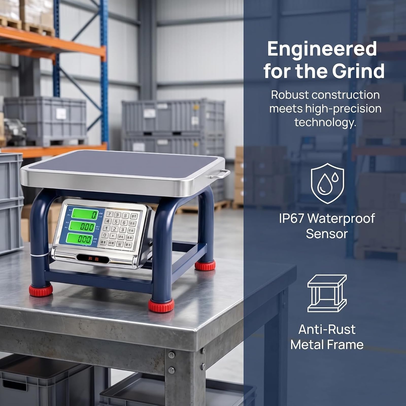 Báscula Digital Comercial De Sobremesa, Plataforma De Acero Inoxidable con Capacidad De 60-150 Kg, Funciones De Cálculo De Precio Y Tara, Precisión De 50 G-100 G; para Mercados Red 120 kg