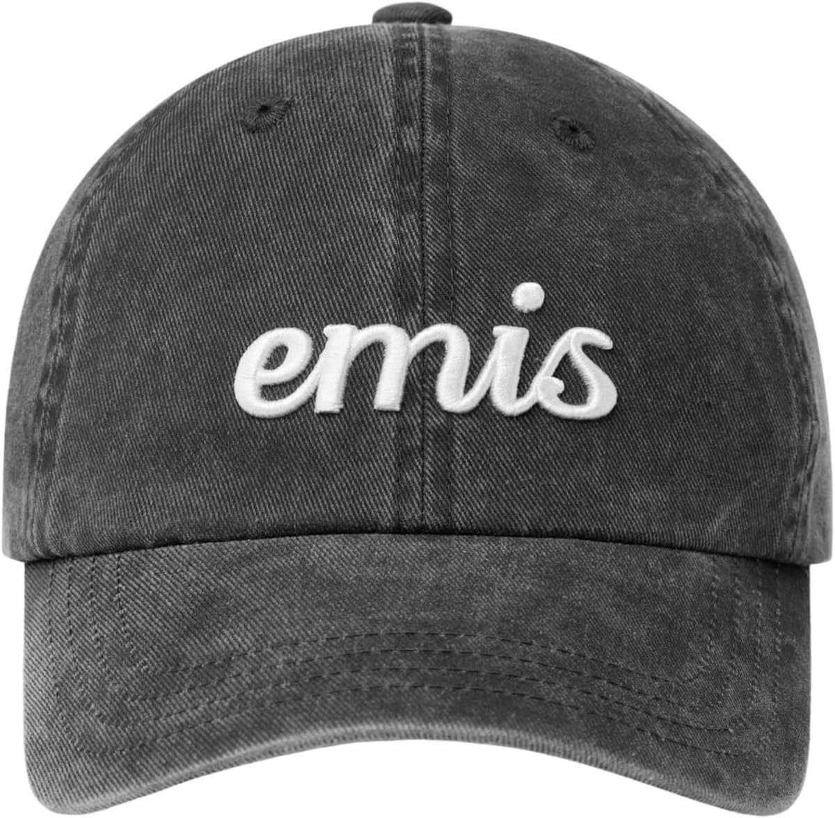 Vintage Pigment Baseball Cap Logo Adjustable Unisex Casual Streetwear Hat Black