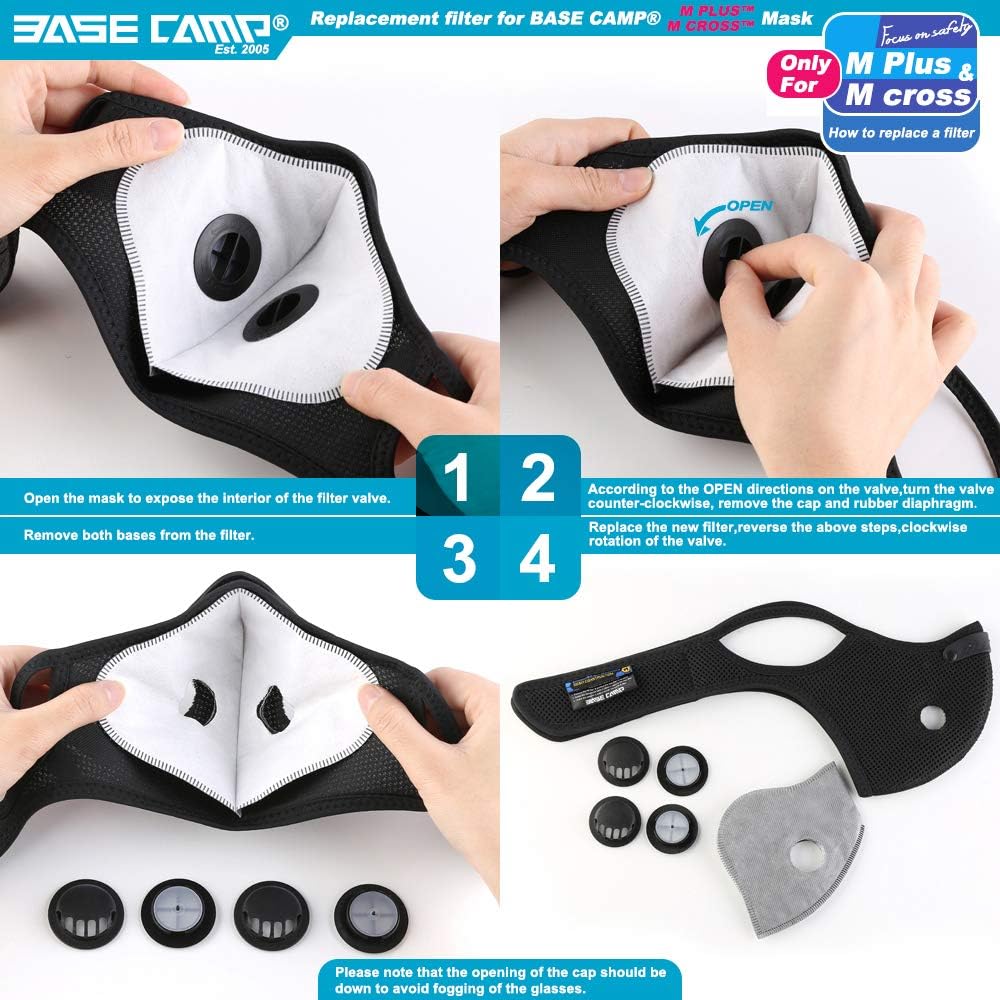 BASE CAMP Activated Carbon Replacement Filters Only for M PRO, M Plus or M Cross Mask,N Plus Mask (12filter) - Image 4
