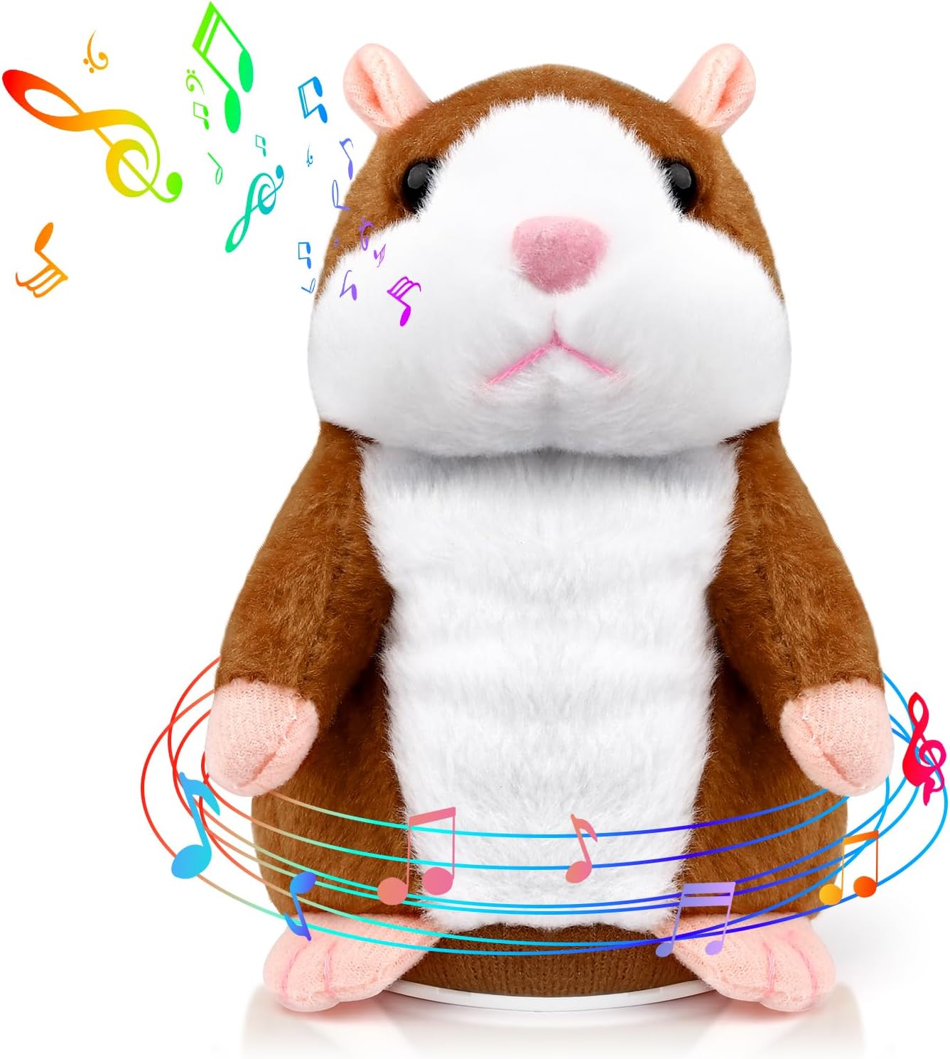 Talking Hamster Toys Repeats What You Say Interactive Plush Hamster Toy Fun Kids Toys for Age 3+ Toddlers Birthday Gift(Brown)