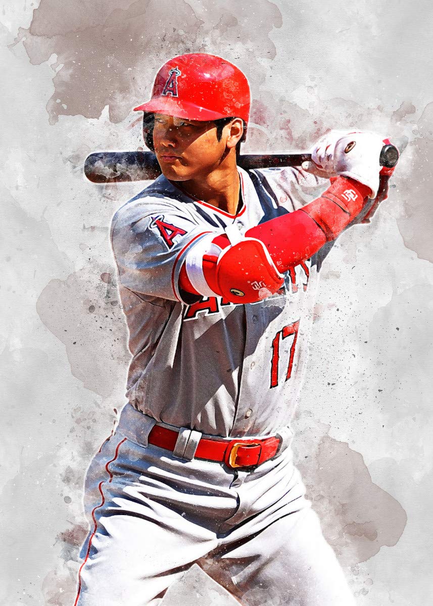 Amazon.com: Shohei Ohtani Póster impreso, jugador de béisbol, arte